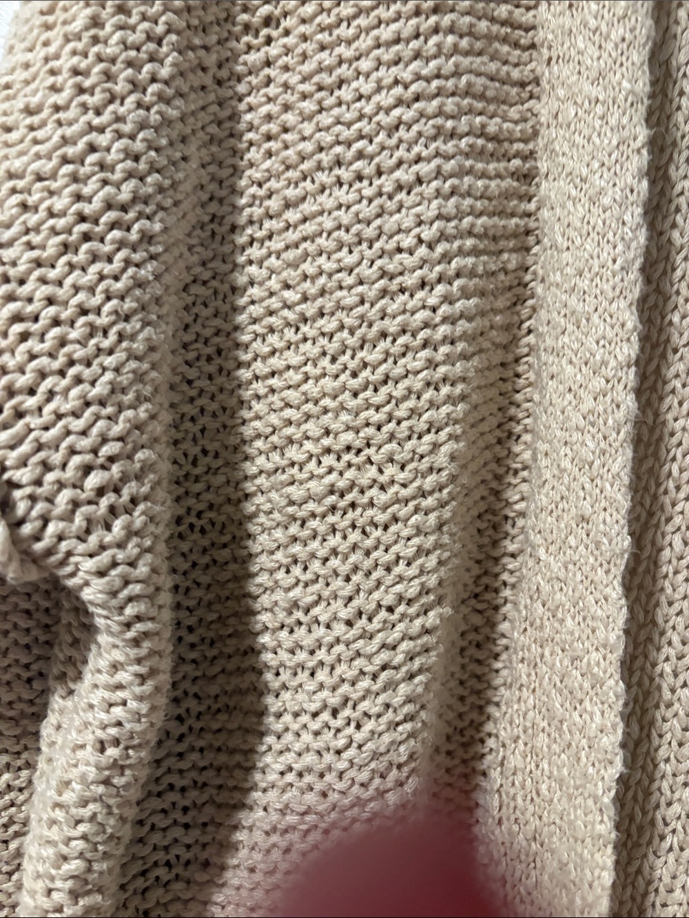 aerie Light Beige Open-Front Pocket Knit Cardigan - Picture 3 of 5